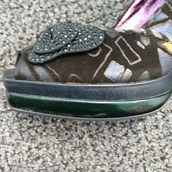 Poetic License Platform Peep Toe Black Heels 8 - Picture 6 of 8